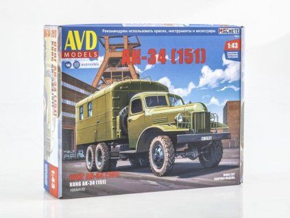 ZIS-151 skříň AK-34 1:43 - AVD  ZIS 151 AK-34 - stavebnice AVD