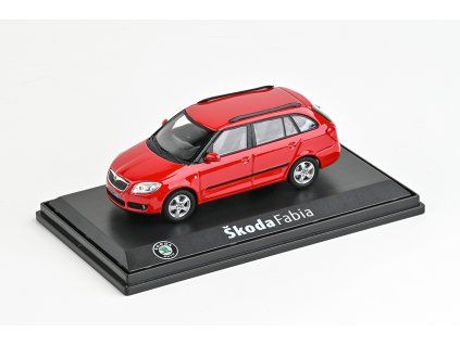 Škoda Fabia 2 Combi červená 1:43 - Abrex  Škoda Fabia II Combi - kovový model