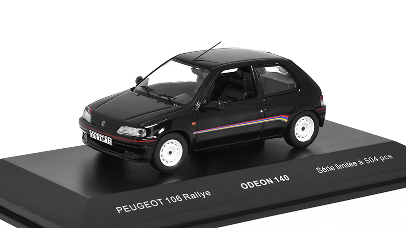 Miniature Peugeot 106 Rallye 1 Noire – Odeon – Échelle 1/43 – Neuve