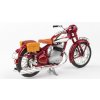 Jawa 350 Pérák - 1950 - Tmavě Červená s brašnama 1:18 - Abrex  Jawa 350 Pérák (1950) s brašnama - kovový model motorky 1:18