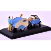 BMW Isetta + caravan 1:43 - ATLAS časopis s modelem  DIORAMA Isetta BMW + caravan - kovový model auta