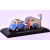 BMW Isetta + caravan 1:43 - ATLAS časopis s modelem  DIORAMA Isetta BMW + caravan - kovový model auta