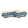 JZS Jelcz 043 s přívěsem PA 01 béžová / modrá 1:87 - Brekina  Škoda 706 RTO / JZS Jelcz-043 s přívěsem PA-01 - model autobusu 1/87