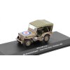 Jeep Willys MB 1943 1:43 - časopis Samochody Wojskowe s modelem #59  Willys MB Jeep 1943 4th Armoured Brigade Italy - kovový model auta