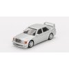 Mercedes-Benz 190E 2.5 16 Evolution II Stříbrný 1:64 - MiniGT  Mercedes 190 E Evolution 2 - kovový model auta