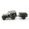 Jeep Willys NECAF Closed 1/4 Ton Military Vehicle + přivěs 1:43 - Cararama  Jeep Willys 1/4 Ton - kovový model