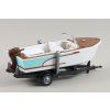 Přívěs s Motorovým Člunem 1:87 - Wiking  Přívěs s Motorovým Člunem - sběratelský model