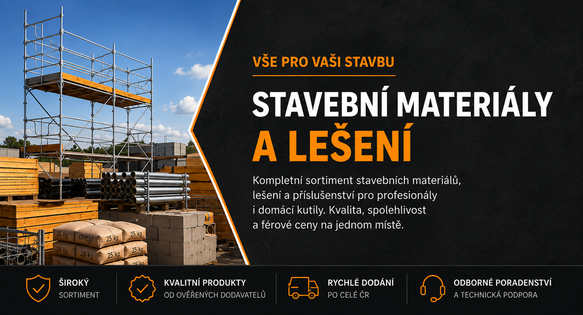 Stavební materiály a lešení – široký sortiment pro profesionály i domácí kutily