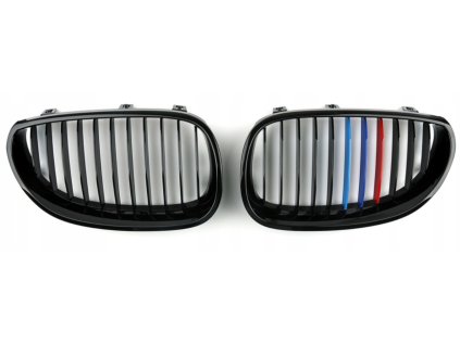 4019 predni maska ledvinky mrizky bmw 5 e60 03 trikolora m sada l p