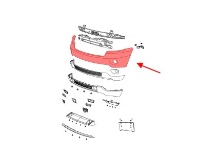 120488 2 predni horni naraznik s pdc a bez podlozky jeep grand cherokee iv wk2 2010 2014 pred faceliftem 68078268ab