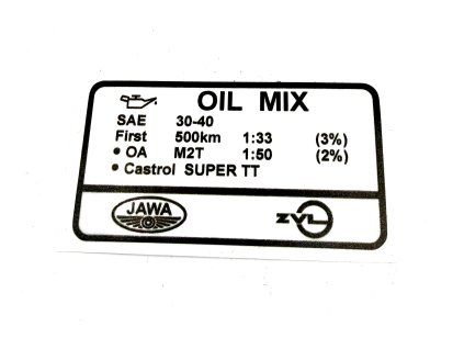 Nálepka OIL MIX bílo-černá BABETTA SK