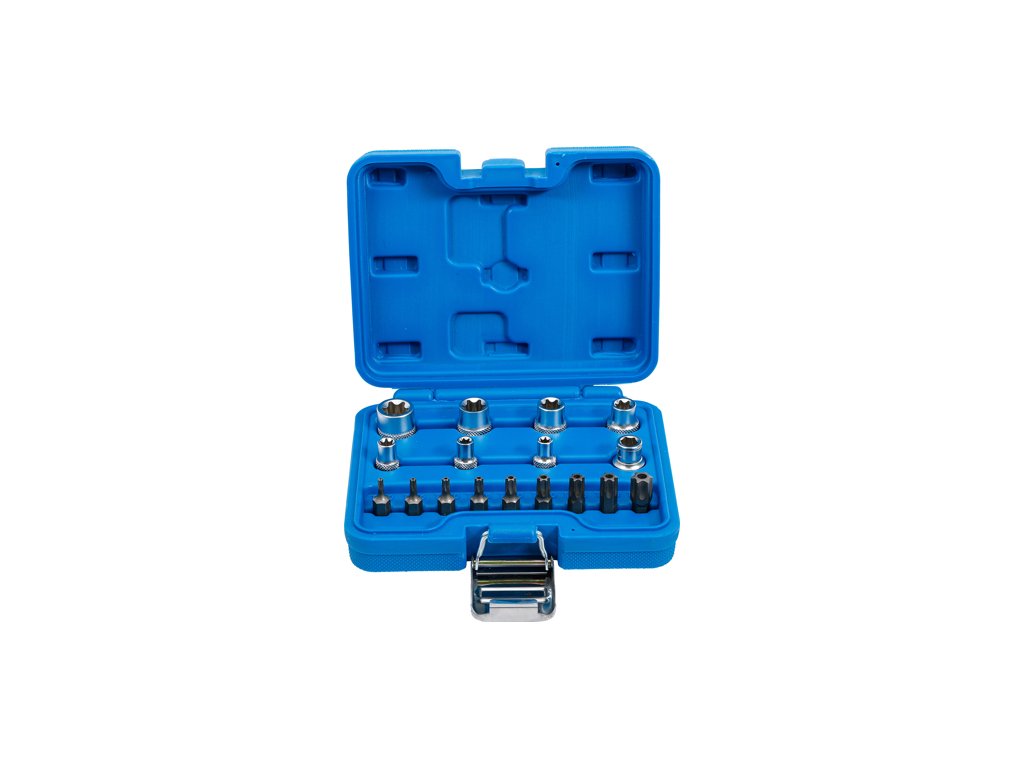 Nástrčné hlavice 1/4" a 3/8" a bity TORX a E-TORX, sada 17 dílů - BGS 5023
