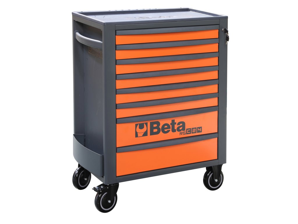 Dielenský vozík, 8 zásuviek, antracitovo sivá a oranžová farba - Beta Tools