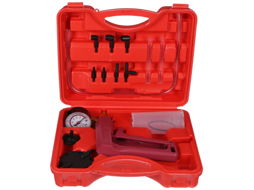 Sada pro podtlakové testování brzdových systémů MECHANIC BRAKE TESTER, 17 ks - SIXTOL