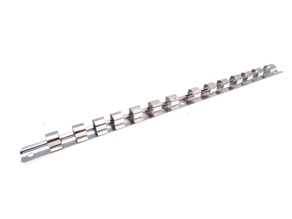 Držák na hlavice 1/2”, 15 klipů, „lišta na ořechy“ - MDtools 1512 1