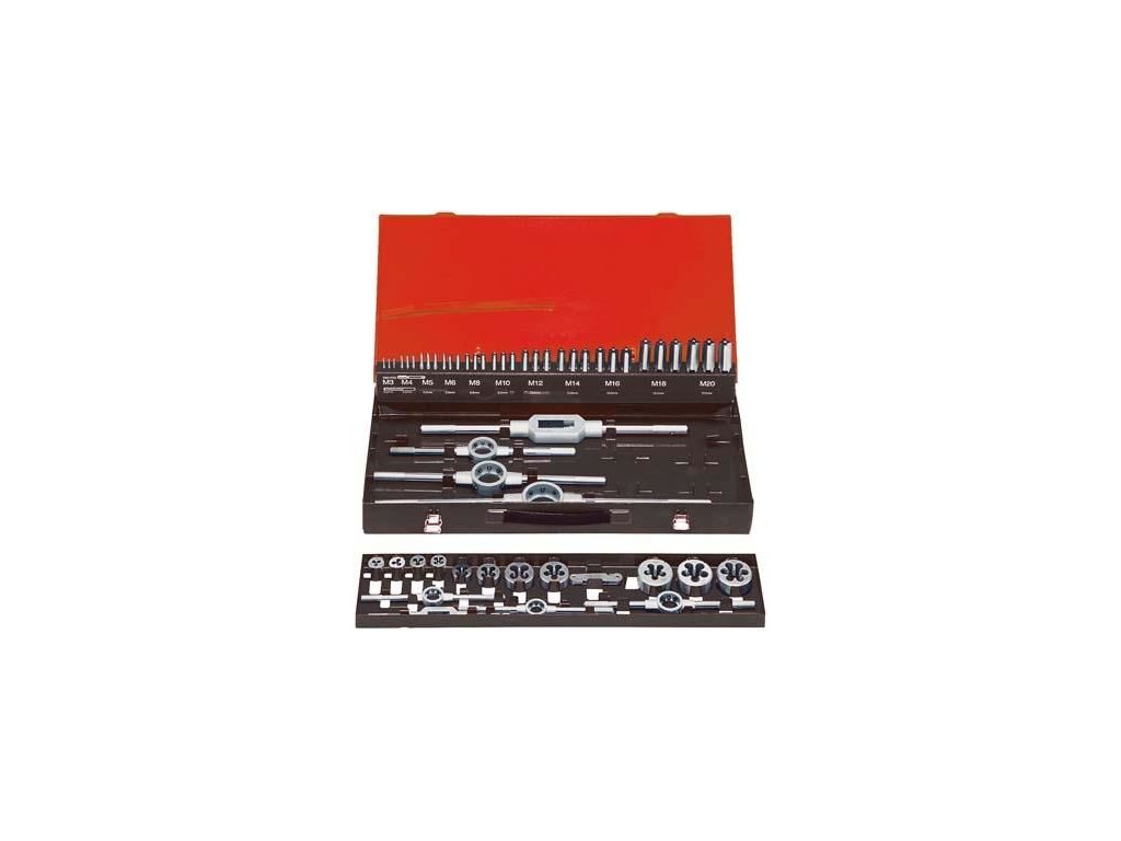 Závitníky a závitová očka M3 - M24 HSS. sada 62 dílů - FORMAT EDE17950240