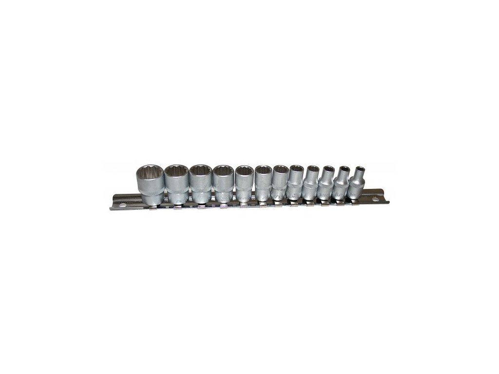 Nástrčné hlavice 12hranné palcové 3/8", 5/32" - 9/16", sada 12 kusov na lište