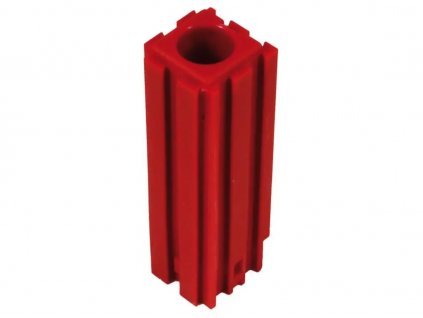Plastové CNC lôžko na nástroje Mk1, 22 x 22 x 72 mm, červené