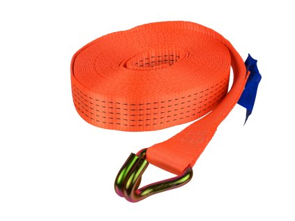 Upínací pás s hákem 5 tun, 10 m, 50 mm, bez ráčny