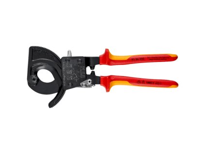 Káblové kliešte s račňou, VDE, max. priemer 32 mm - KNIPEX 95 36 250