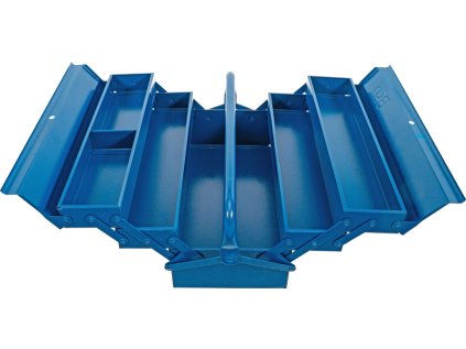 Rozkládací montážní skříňka - basa na nářadí, 420x200x200 mm, 5 přihrádek - BGS 33000