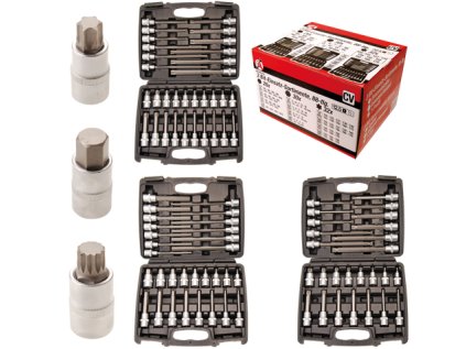 Zástrčné hlavice Imbus, TORX a XZN 1/2", sada 88 dílů