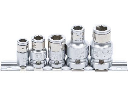 Adaptéry pro bity 1/4", 3/8" a 1/2", s aretační kuličkou, sada 5 dílů - BGS 70103