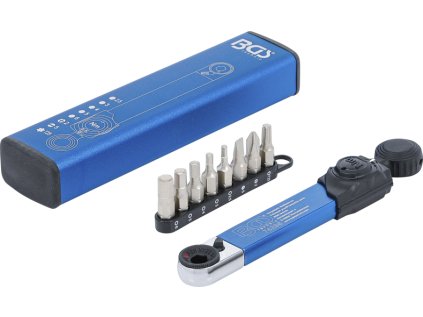 Momentový klíč 1/4" 2-10 Nm, s bity, sada 9 dílů - BGS 74295