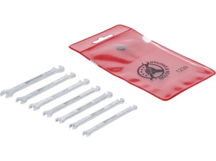 Klíče ploché otevřené, dvoustranné, 3-5.5 mm, mini provedení, sada 7 dílů v obalu