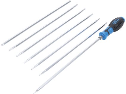 Šroubováky TORX a TORX s otvorem T10-T40, výměnné dříky, sada 8 dílů - BGS 2326