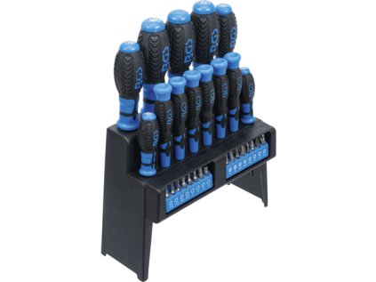 Šroubováky ploché a křížové, s mikrošroubováky a bity, sada 29 dílů - BGS 6825