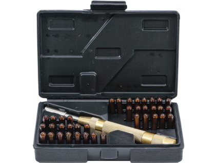 Razicí matrice písmen a čísel - značkovač 4 mm, sada 36 dílů bgs do it yourself 3042
