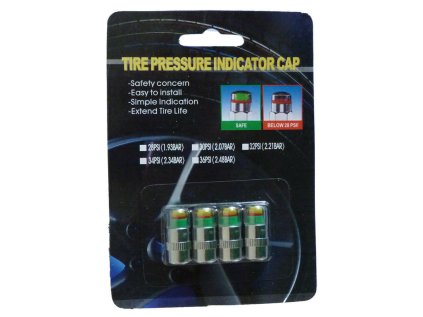 Ventilové čepičky s ukazatelem tlaku, kovové, sada 4 ks - Ferdus 11.189