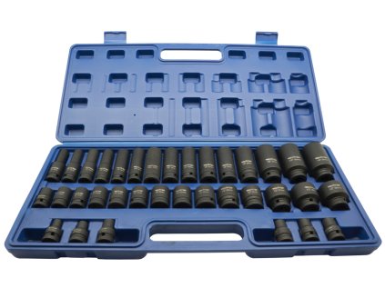 Nástrčné hlavice, rázové, 1/2", šesťhranné, krátke a dlhé, sada 35 kusov - ADLER AD-35KD