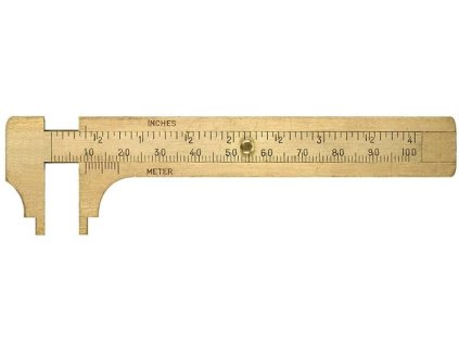 Vreckové meradlo - posuvná stupnica, rozsah 0-100 mm, mosadz