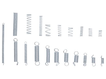 Pružinky různých velikostí, tažné a tlačné, sada 200 ks - BGS 8047 01