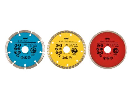 Diamantové kotouče, 125 mm, sada 3 ks - MAGG