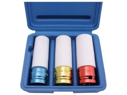 BGS Technic BGS 7200 Nástrčné hlavice 1/2" 17 ÷ 21 mm prodloužené pro Al kola. Sada 3 ks