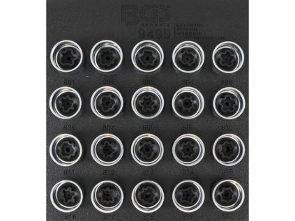 BGS Technic BGS 9499 Zástrčné hlavice pro bezpečnostní šrouby kol Audi (Sada 20 dílů)