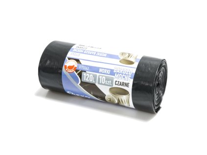 Pytel na odpad 120 l, extra pevné, LDPE plast, černý, 10 ks_2