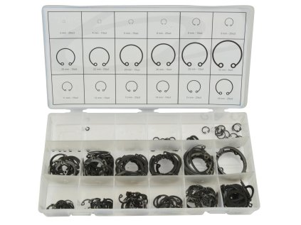 Bezpečnostné krúžky pre hriadele - vnútorné drážkovanie, priemer 3-32 mm, 300 ks