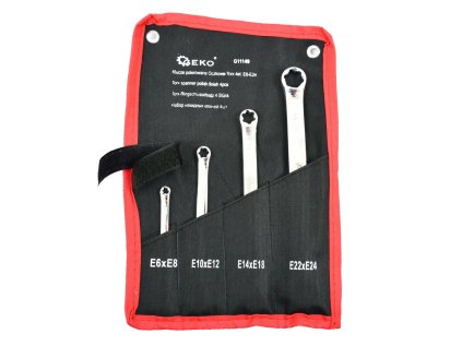 Kľúče TORX, E6-E24, v textilnom puzdre, sada 4 ks