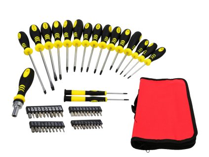 Sada šroubováků a bitů, Cr-V ocel, v textilním pouzdře, 59 ks - GEKO