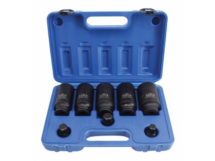 Hlavice na hnací hřídele, úderové, 1/2", 12hran, 30-36 mm, imbus 14-19 mm, 8 ks - SATRA