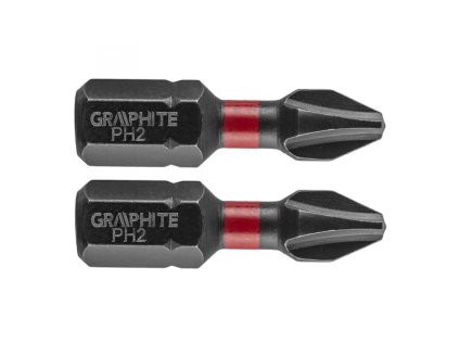 Rázový bit PH2 x 25 mm, 2 ks - Grafit