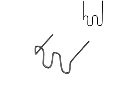 Sponky na svařování plastů RS26, sada 100 ks, tvar W, průměr drátu 0,6 mm - Genborx