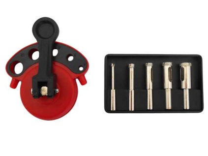 Sada dutých diamantových vrtáků, 4-12 mm, s šablonou - MAGG