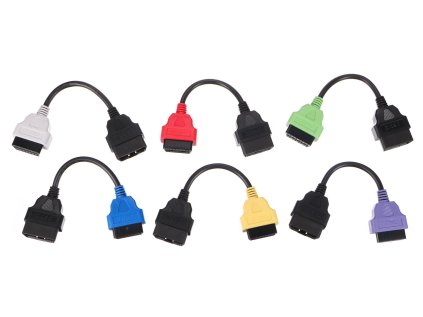 Kompletní sada OBD2 redukcí Fiat ECU Scan pro osobní auta MECHANIC CABLE, 6 ks - SIXTOL