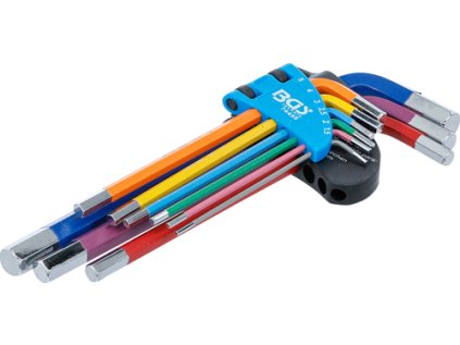 Zástrčné klíče Imbus 1,5-10 mm, vícebarevné, 9 ks - BGS 74455