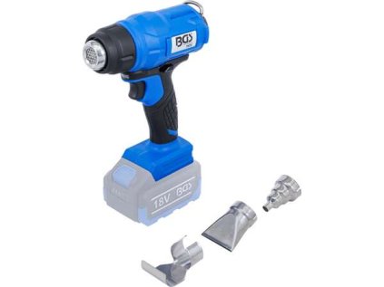 Aku horkovzdušná pistole, max. 550 °C, s nástavci, bez akumulátoru a nabíječky - BGS 7372